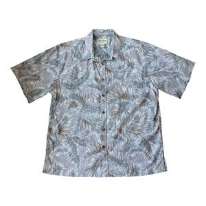 Cooke Street Honolulu Vtg Mens XL Hawaiian Shirt Palm Print Coastal Resort Aloha